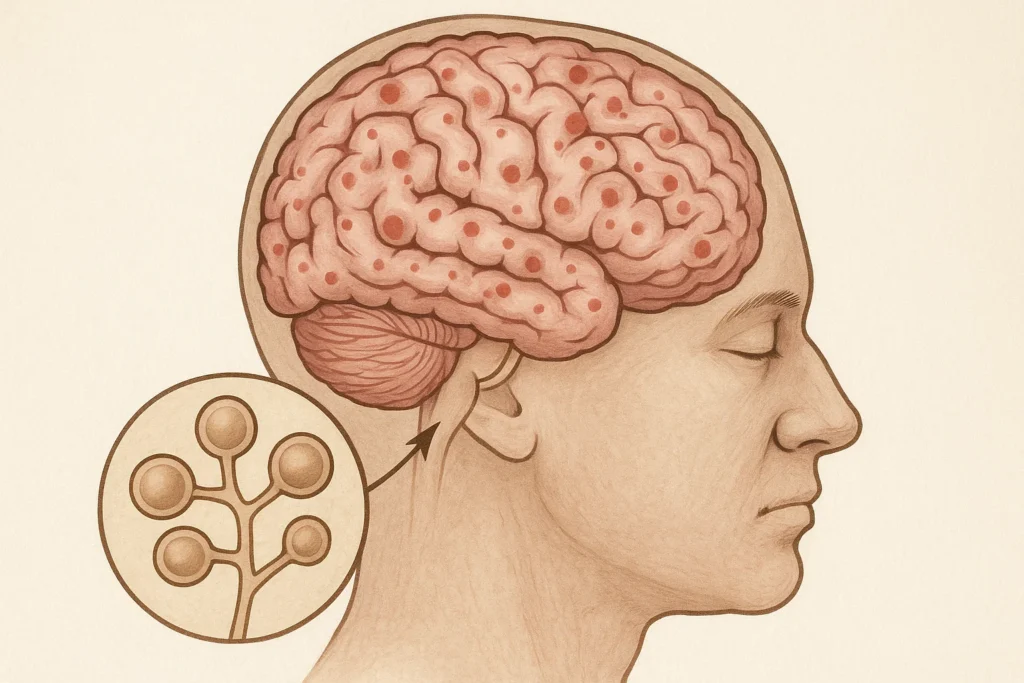 Imagem fictícia gerada por AI para representar o que é neurocriptococose