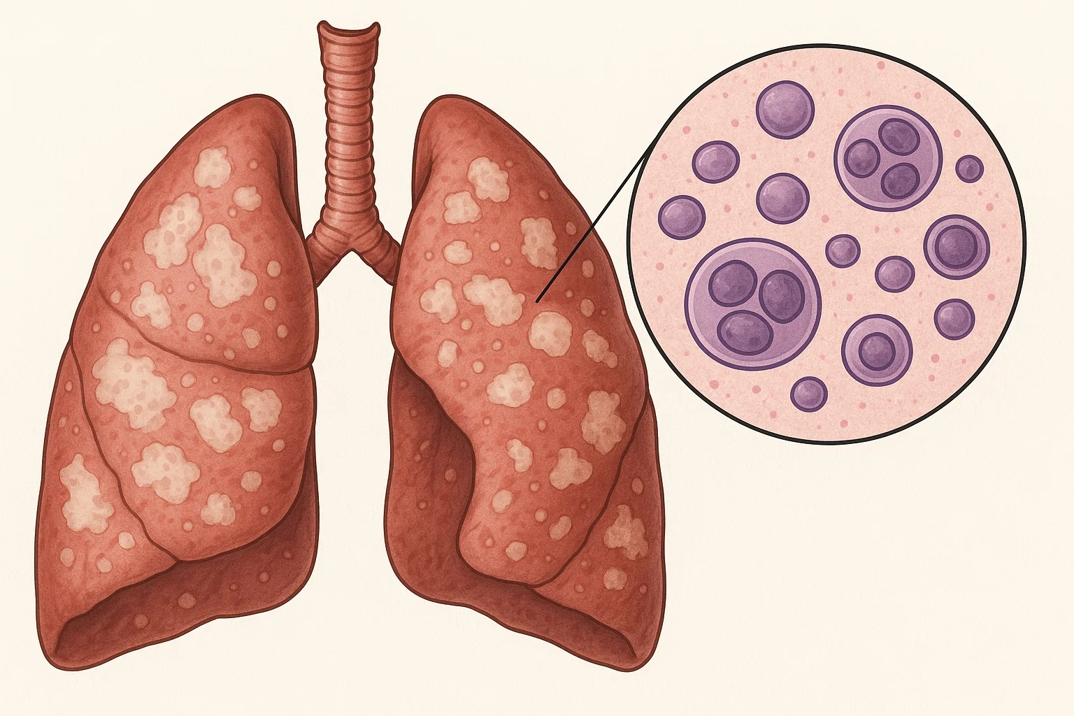 Imagem fictícia para representar o que é pneumocistose